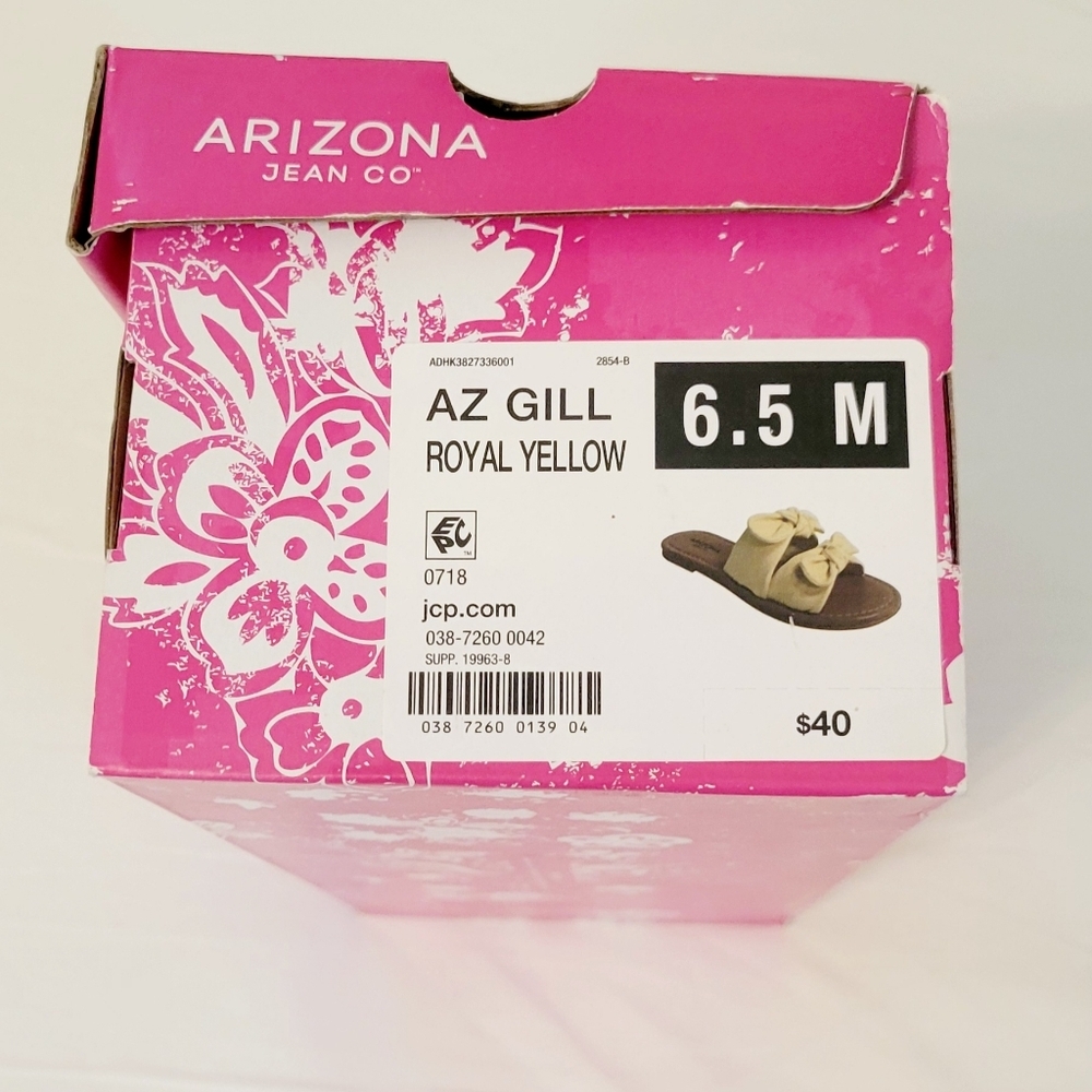 Arizona Jean Co. AZ Gill Sandals Royal Yellow Women's Size 6.5 Slides Slippers - Picture 7 of 8